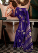 Load image into Gallery viewer, Purple Glamorous Satin Silk Saree – Perfect for Cocktail &amp; Dinner Parties ClothsVilla