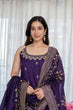Load image into Gallery viewer, Purple Glamorous Silk Gown Set ClothsVilla