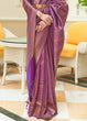 Load image into Gallery viewer, Purple Glossy Handloom Binny Silk Saree with Zari Weaving ClothsVilla