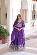 Load image into Gallery viewer, Purple Gold Crush Multi-Thread Embroidered Lehenga Choli Set with Sequins Work &amp; Designer Dupatta – Fully Stitched ClothsVilla
