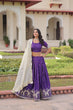 Load image into Gallery viewer, Purple Gold Crush Sequins &amp; Zari Embroidered Lehenga Set with 3-Meter Flair, Heavy Dupatta &amp; Unstitched Designer Blouse – Fully Stitched Festive &amp; Wedding Wear Ensemble ClothsVilla