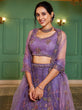 Load image into Gallery viewer, Purple Gorgeous Net Lehenga Choli Set with Heavy Sequins and Thread Embroidery ClothsVilla