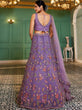 Load image into Gallery viewer, Purple Gorgeous Net Lehenga Choli Set with Heavy Sequins and Thread Embroidery ClothsVilla