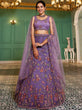 Load image into Gallery viewer, Purple Gorgeous Net Lehenga Choli Set with Heavy Sequins and Thread Embroidery ClothsVilla