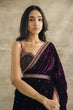 Load image into Gallery viewer, Purple Gorgeous Velvet Saree with Sequin, Dori &amp; Thread Work – Unstitched Blouse &amp; Belt ClothsVilla