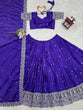 Load image into Gallery viewer, Purple Graceful Chinon Silk Lehenga Set with Sequin Embroidery &amp; Lace-Detailed Dupatta ClothsVilla