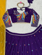 Load image into Gallery viewer, Purple Graceful Faux Georgette Lehenga Choli Set with Thread &amp; Sequin Embroidery – With Dupatta ClothsVilla