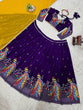 Load image into Gallery viewer, Purple Graceful Faux Georgette Lehenga Choli Set with Thread &amp; Sequin Embroidery – With Dupatta ClothsVilla