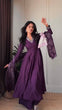 Load image into Gallery viewer, Purple Graceful Jalpari Silk Anarkali Set with Sequins Work &amp; Chinon Silk Dupatta ClothsVilla