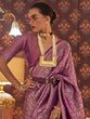 Load image into Gallery viewer, Purple Graceful Kanjivaram Silk Blend Saree – Woven Design ClothsVilla