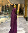 Load image into Gallery viewer, Purple Heart-Captivating Georgette Saree with Sequins and Dori Border ClothsVilla