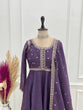 Load image into Gallery viewer, Purple Heavy Pure Crunchy Silk Embroidered Anarkali Gown Set with 4-Meter Flair &amp; Fancy Dupatta ClothsVilla