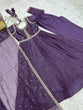 Load image into Gallery viewer, Purple Heavy Pure Crunchy Silk Embroidered Anarkali Gown Set with 4-Meter Flair &amp; Fancy Dupatta ClothsVilla