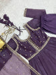 Load image into Gallery viewer, Purple Heavy Pure Crunchy Silk Embroidered Anarkali Gown Set with 4-Meter Flair &amp; Fancy Dupatta ClothsVilla