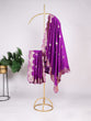 Load image into Gallery viewer, Purple Jacquard Paithani Weaving Zari Work Dupatta with Tassels Luxurious Traditional Festive Wear ClothsVilla