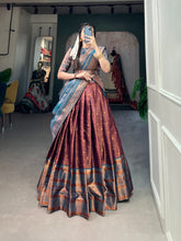 Load image into Gallery viewer, Purple Jacquard Silk Lehenga Choli with Zari Weaving Work ClothsVilla
