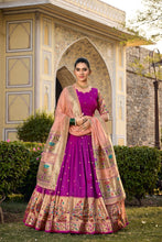 Load image into Gallery viewer, Purple Jacquard Silk Paithani Lehenga Choli ClothsVilla
