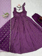 Load image into Gallery viewer, Purple Jacquard Silk Suit Set with Weaving Work &amp; Sequins Dupatta Ready To Wear ClothsVilla