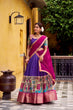 Load image into Gallery viewer, Purple Kalamkari Printed Poly Chanderi Lehenga Set with Georgette Dupatta ClothsVilla