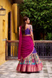 Load image into Gallery viewer, Purple Kalamkari Printed Poly Chanderi Lehenga Set with Georgette Dupatta ClothsVilla