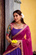 Load image into Gallery viewer, Purple Kalamkari Printed Poly Chanderi Lehenga Set with Georgette Dupatta ClothsVilla
