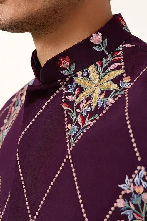 Premium Purple Koti Kurta Pajama for Wedding Wear Clothsvilla