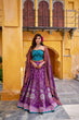 Load image into Gallery viewer, Purple Lehenga Choli with Gotta Patti Lace ClothsVilla
