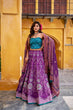 Load image into Gallery viewer, Purple Lehenga Choli with Gotta Patti Lace ClothsVilla