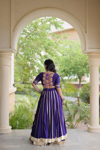 Purple Lehenga Choli with Real Mirror work ClothsVilla