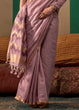 Load image into Gallery viewer, Purple Lustrous Spun Silk Saree with Cotton Blend ClothsVilla