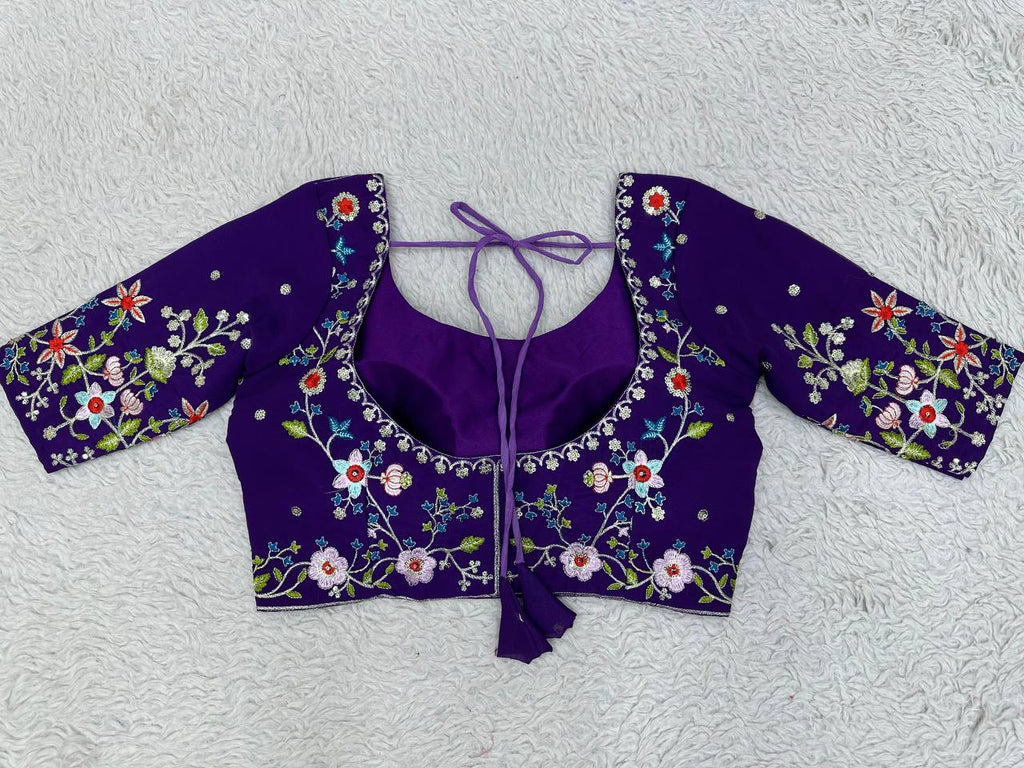 Purple Luxe Digital Print Faux Georgette Lehenga Set with Sequence Embroidery & Matching Dupatta ClothsVilla