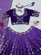 Load image into Gallery viewer, Purple Luxe Digital Print Faux Georgette Lehenga Set with Sequence Embroidery &amp; Matching Dupatta ClothsVilla