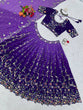 Load image into Gallery viewer, Purple Luxe Digital Print Faux Georgette Lehenga Set with Sequence Embroidery &amp; Matching Dupatta ClothsVilla