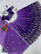 Load image into Gallery viewer, Purple Luxe Digital Print Faux Georgette Lehenga Set with Sequence Embroidery &amp; Matching Dupatta ClothsVilla