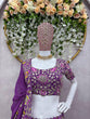 Load image into Gallery viewer, Purple Luxe Faux Georgette Semi-Stitched Lehenga Set with Thread &amp; Sequence Work ClothsVilla