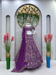 Load image into Gallery viewer, Purple Luxe Faux Georgette Semi-Stitched Lehenga Set with Thread &amp; Sequence Work ClothsVilla