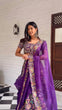 Load image into Gallery viewer, Purple Luxe Faux Georgette Semi-Stitched Lehenga Set with Thread &amp; Sequence Work ClothsVilla