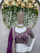 Load image into Gallery viewer, Purple Luxe Faux Georgette Semi-Stitched Lehenga Set with Thread &amp; Sequence Work ClothsVilla
