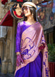 Load image into Gallery viewer, Purple Luxurious Satin Crepe Saree – Elegance with a Graceful Drape ClothsVilla