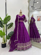 Load image into Gallery viewer, Purple Luxurious Satin Silk Semi-Stitched Lehenga Choli Set with Sequin Embroidery &amp; Fancy Lace Dupatta ClothsVilla