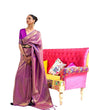 Load image into Gallery viewer, Purple Luxurious Silk Jacquard Saree with Blouse Piece – Perfect for Festivals ClothsVilla