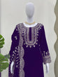 Load image into Gallery viewer, Purple Luxurious Viscose Velvet Plazo Set with Embroidered Dupatta Clothsvilla