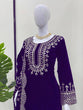 Load image into Gallery viewer, Purple Luxurious Viscose Velvet Plazo Set with Embroidered Dupatta Clothsvilla
