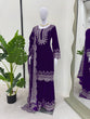 Load image into Gallery viewer, Purple Luxurious Viscose Velvet Plazo Set with Embroidered Dupatta Clothsvilla