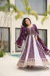 Load image into Gallery viewer, Purple Luxury Faux Blooming Gown Set with Zari &amp; Sequins Embroidery – Kali Cut Design ClothsVilla