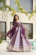 Load image into Gallery viewer, Purple Luxury Faux Blooming Gown Set with Zari &amp; Sequins Embroidery – Kali Cut Design ClothsVilla