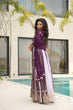 Load image into Gallery viewer, Purple Luxury Faux Blooming Gown Set with Zari &amp; Sequins Embroidery – Kali Cut Design ClothsVilla
