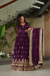 Load image into Gallery viewer, Purple Luxury Faux Blooming Zari &amp; Sequins Embroidered Designer Gown with Matching Dupatta – Stitched Premium Ensemble ClothsVilla