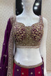 Load image into Gallery viewer, Purple &amp; Maroon Designer Faux Georgette Embroidered Lehenga Choli Set with Dupatta ClothsVilla