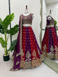 Load image into Gallery viewer, Purple &amp; Maroon Designer Faux Georgette Embroidered Lehenga Choli Set with Dupatta ClothsVilla